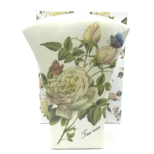 Wazon porcelanowy Biała Róża 20 x 14,5 x 6,5 cm (biały)