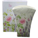 Wazon porcelanowy Kwiaty Polne 20 x 15 x 6,5 cm (biały)