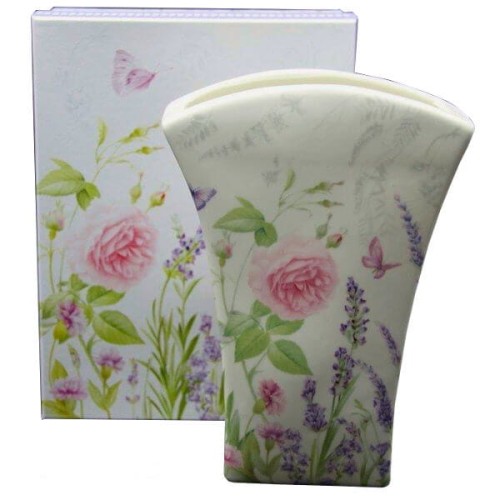 Wazon porcelanowy Kwiaty Polne 20 x 15 x 6,5 cm (biały)