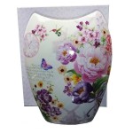 Wazon porcelanowy Kwiaty Polne 20 x 16 x 5 cm (biały)