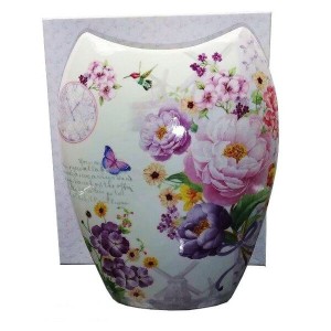 Wazon porcelanowy Kwiaty Polne 20 x 16 x 5 cm (biały)