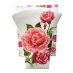 Wazon porcelanowy Róże 20 x 14,5 x 6 cm (biały)
