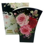 Wazon porcelanowy Róże 20 x 15 x 6,5 cm (czarny)
