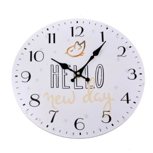 Zegar ścienny Hello New Day