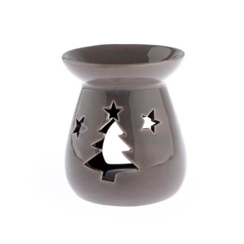 Kominek ceramiczny choinka 9,6 x 11 x 9,6 cm (brązowy)