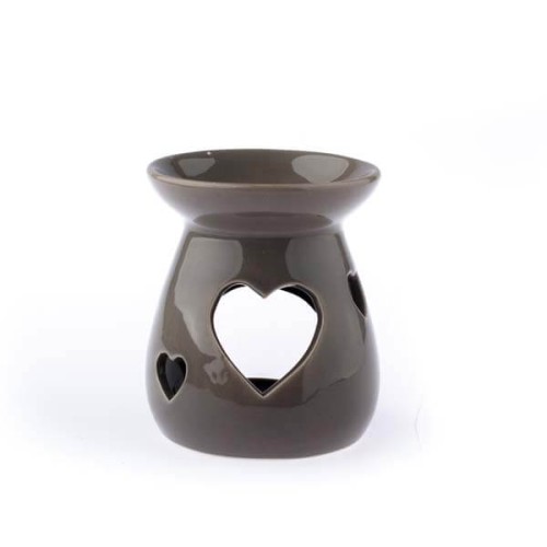 Kominek ceramiczny serca 9,6 x 11 x 9,6 cm (brązowy)