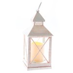 Lampion LED 23,5 x 10 x 10 cm (biały z przetarciami)