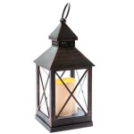 Lampion LED 23,5 x 10 x 10 cm (brązowy z przetarciami)