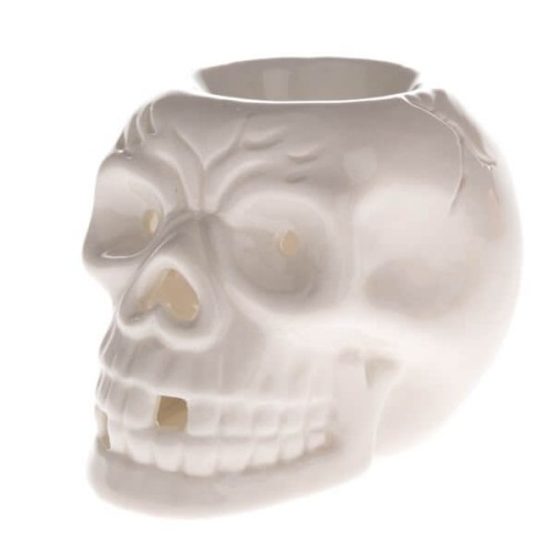 Kominek ceramiczny czaszka 12 x 9,1 x 8,4 cm (biały)