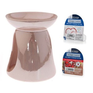 Kominek porcelanowy + 2 woski Yankee Candle