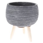 Osłonka betonowa na nóżkach 13,5 x 15,5 x 15,5 cm (szara, prążkowana)