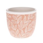 Osłonka ceramiczna 12,5 x 13,5 x 13,5 cm (ceglana, motyw roślinny)