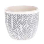 Osłonka ceramiczna 15 x 17 x 17 cm (niebieska, motyw roślinny)