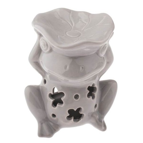 Kominek ceramiczny Żaba 12 x 12 x 10 cm (beżowy)