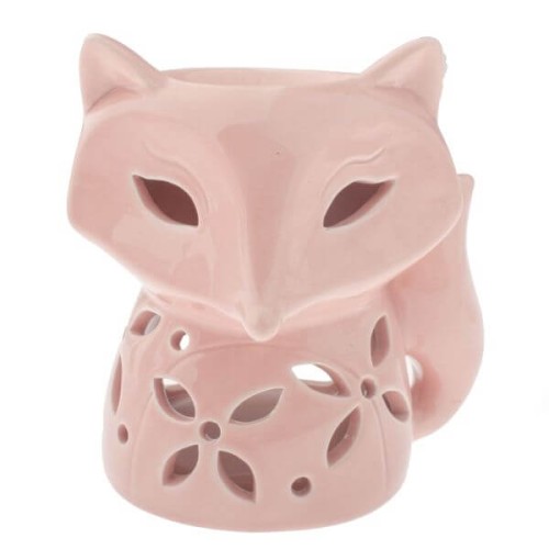 Kominek ceramiczny Lisek 12 x 11 x 10 cm (różowy)